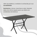 Ver mais imagens de Conjunto Sala de Jantar Mesa Retangular 140x75cm Tampo Pedra Ardósia Indiana 6 Cadeiras Paraty Preto/C. Marrom/Fosco