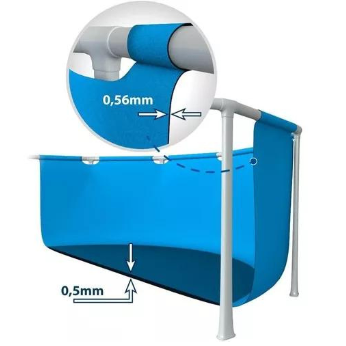 Piscina Retangular de Armação 2.282 L:azul - 3