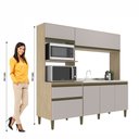 Ver imagem 5 de Cozinha Compacta Vitória New 185cm 6 Portas 1 Gaveta Dourado/Fumê - J Carvalho