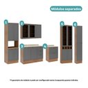 Ver imagem 4 de Armário de Cozinha Completa com Balcão Milla Lara Carraro Nogal com Cinza Titânio