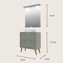 Ver imagem 7 de Gabinete para Banheiro com Tampo Cuba e Espelheira Organica 80cm Retro Mdf Verde Milano - On Móveis
