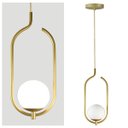 Ver imagem 5 de Lustre Pendente On Clip - Ouro com Globo de Vidro Branco