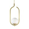 Lustre Pendente On Clip - Ouro com Globo de Vidro Branco - 1