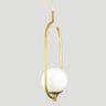 Lustre Pendente On Clip - Ouro com Globo de Vidro Branco - 4
