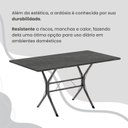 Ver mais imagens de Conjunto Sala de Jantar Mesa Retangular 140x75cm Tampo Pedra Ardósia Indiana 6 Cadeiras Paraty Prata/Preto Floral/Mart