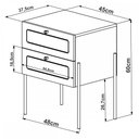 Ver imagem 4 de Mesa de Cabeceira 2 Gavetas Palhinha Pés Metálicos 28933 Oslo Artesano - Hanover/dourado