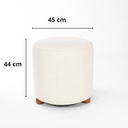 Ver imagem 3 de Puff Turim Decorativo Tecido Linho Banqueta Redondo Pés de Madeira