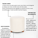 Ver imagem 4 de Puff Turim Decorativo Tecido Linho Banqueta Redondo Pés de Madeira
