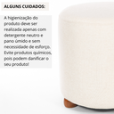 Ver imagem 5 de Puff Turim Decorativo Tecido Linho Banqueta Redondo Pés de Madeira