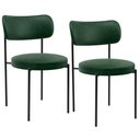Ver imagem 1 de Kit 02 Cadeiras Estofadas para Sala de Jantar Louise L02 Couríssimo Verde - Lyam Decor