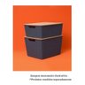 Caixa Organizadora com Tampa de Bambu - 12l - Cinza - Oikos - 4
