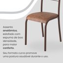 Ver imagem 6 de Conjunto Sala de Jantar Mesa Retangular 100x60cm Tampo Granito Topázio 4 Cadeiras Paraty Marrom/C.