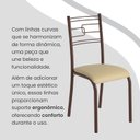 Ver imagem 7 de Conjunto Sala de Jantar Mesa Retangular 100x60cm Tampo Granito Topázio 4 Cadeiras Paraty Marrom/Creme