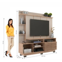 Estante Home para Tv até 65 Polegadas 2 Portas Carvalho - 5
