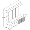 Ver imagem 3 de Estante para TV e Home Theater até 65 Polegadas 178,6CMX183CM 2 Portas Ripadas Bege