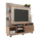 Ver imagem 2 de Estante para TV e Home Theater até 65 Polegadas 178,6CMX183CM 2 Portas Ripadas Bege