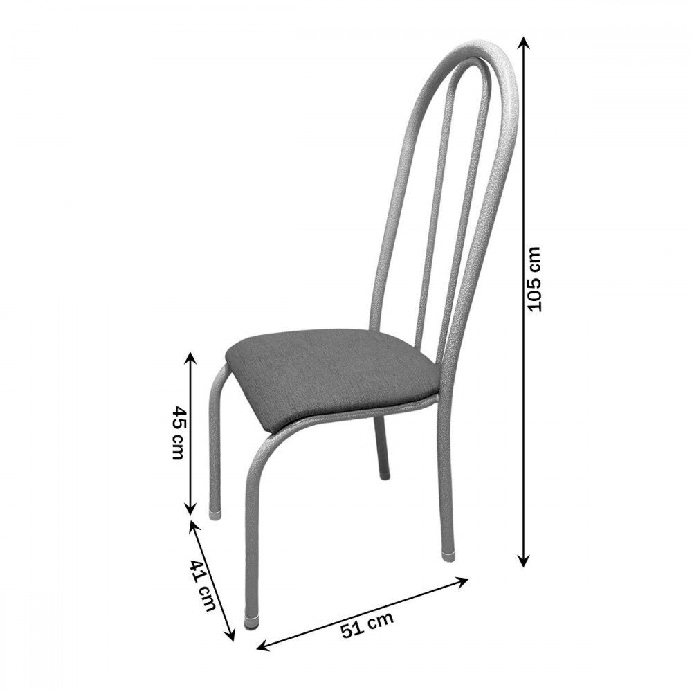 Kit 6 Cadeiras para Cozinha Requinte Branco/vermelho - Wj Design - 4