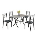 Ver imagem 2 de Conjunto Sala de Jantar Mesa Retangular 100x60cm Tampo Granito Topázio 4 Cadeiras Paraty Preto/Floral/Fosco