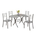 Ver imagem 2 de Conjunto Sala de Jantar Mesa Retangular 100x60cm Tampo Granito Topázio 4 Cadeiras Paraty Prata/Paraopeba/Mart