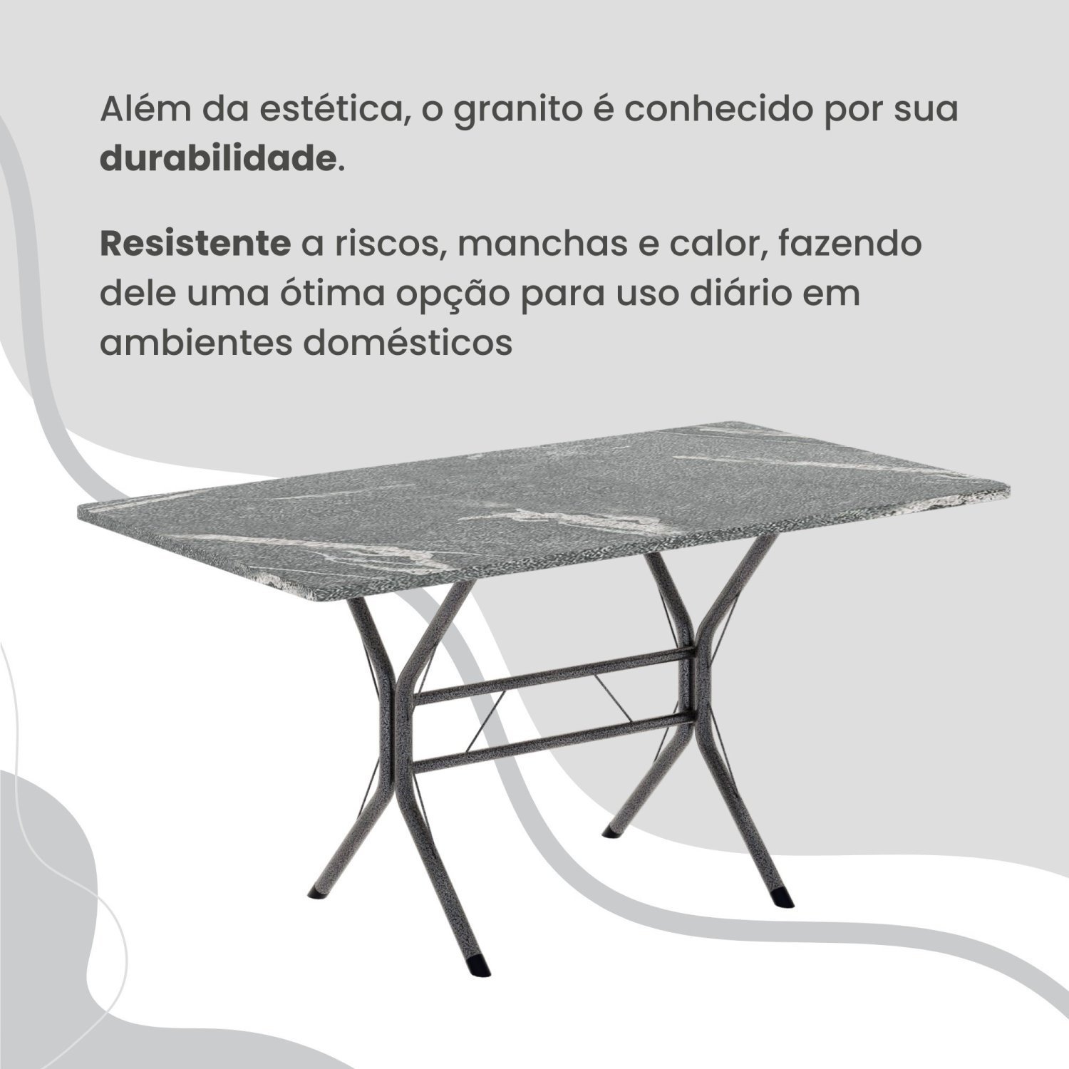 Conjunto Sala de Jantar Mesa Retangular 100x60cm Tampo Granito Topázio 4 Cadeiras Paraty - 8