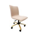 Ver imagem 3 de Cadeira Escritório Amanda em Linho Rosé Base Dourada com Regulagem de Altura Poltronas do Sul