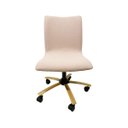 Ver imagem 1 de Cadeira Escritório Amanda em Linho Rosé Base Dourada com Regulagem de Altura Poltronas do Sul