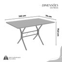 Ver imagem 3 de Conjunto Sala de Jantar Mesa Retangular 120x75cm Tampo Granito Topázio 4 Cadeiras Paraty Marrom