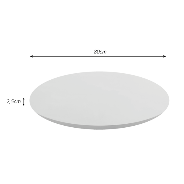 Prato Giratório Sobrepor Servir Mesa de Jantar Branco 80 Cm - 8