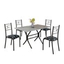 Ver imagem 2 de Conjunto Sala de Jantar Mesa Retangular 120x75cm Tampo Granito Topázio 4 Cadeiras Paraty Preto/Floral/Fosco