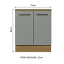 Ver imagem 2 de Balcão de Cozinha Agata 70cm 2 Portas Rustic Cinza
