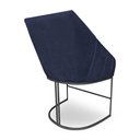 Ver imagem 6 de Kit 6 Poltronas Luxo Alana Veludo Azul Marinho Base Ferro Preto - Pallazio