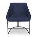 Ver imagem 4 de Kit 6 Poltronas Luxo Alana Veludo Azul Marinho Base Ferro Preto - Pallazio