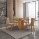 Ver imagem 2 de Mesa de Jantar Eloise 90cm Tampo MDF Laminado Canto Copo com 4 Cadeiras Carolina