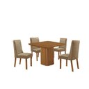 Ver imagem 1 de Mesa de Jantar Eloise 90cm Tampo MDF Laminado Canto Copo com 4 Cadeiras Carolina