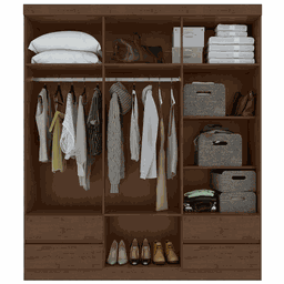 Guarda-Roupas Zeus 6 portas S/esp E S/pes Pvc Imbuia Clean Móveis Lopas - 3