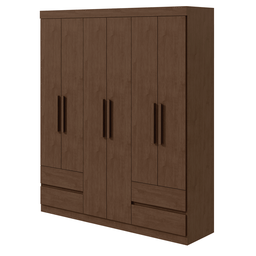 Guarda-Roupas Zeus 6 portas S/esp E S/pes Pvc Imbuia Clean Móveis Lopas - 1