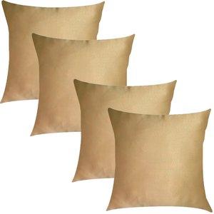 Kit 4 Capas de Almofadas Cetim Dourado 45x45cm