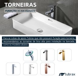 Cuba Banheiro Lavabo Em Louça Branca Sobrepor Retangular Tubrax - 6