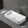Cuba Banheiro Lavabo Em Louça Branca Sobrepor Retangular Tubrax - 1