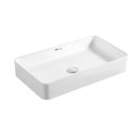 Ver imagem 2 de Cuba Banheiro Lavabo Em Louça Branca Sobrepor Retangular Tubrax