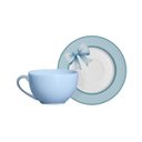 Ver imagem 1 de Conjunto com 6 Xícaras de Chá com Pires Laços de Páscoa Azul 250ml