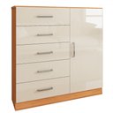 Ver imagem 3 de Cômoda Angra 5 Gavetas 1 Porta Cinamomo/off White - Panorama Móveis