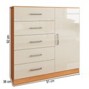 Ver imagem 4 de Cômoda Angra 5 Gavetas 1 Porta Cinamomo/off White - Panorama Móveis