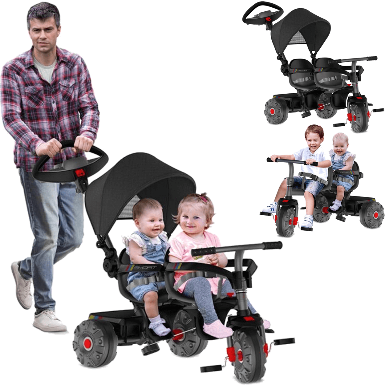 Carrinho de Passeio e Pedal Bandeirante Smart Capota 2 Lugares - 2