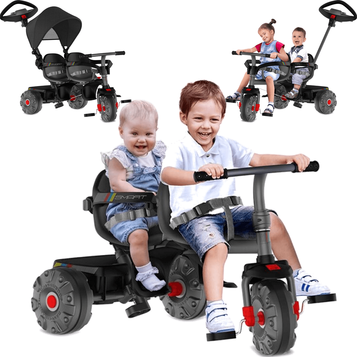 Carrinho de Passeio e Pedal Bandeirante Smart Capota 2 Lugares - 3