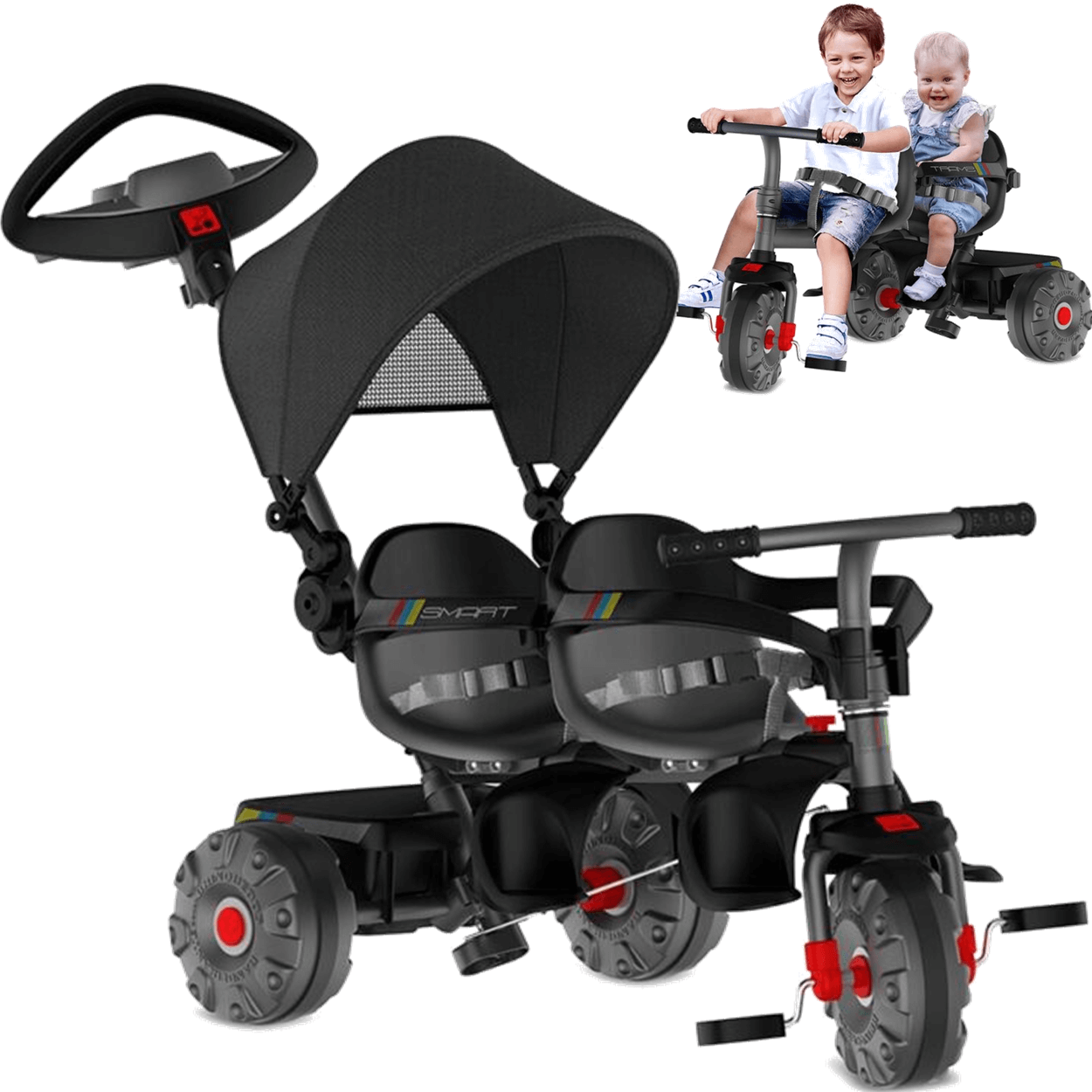 Carrinho de Passeio e Pedal Bandeirante Smart Capota 2 Lugares - 1