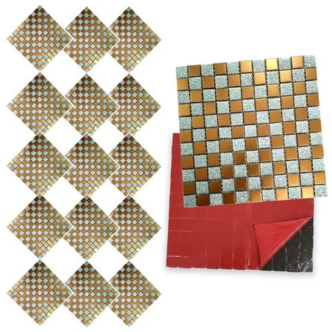 Pastilha de Vidro Kit 15 Uni Adesiva Parede Cozinha Sala Banheiro Decorativa Moderna Requintado Refo