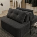 Ver imagem 2 de Sofá Modular Cielo 120x180cm Recepção Loja Sala de Estar 2 Módulos Bouclê Preto - Vimont Moveis