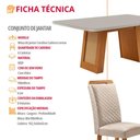Ver imagem 2 de Mesa de Jantar Carolina 180cm Tampo MDF Vidro Canto Copo com 6 Cadeiras Lorena Moderna Mobília