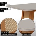 Ver imagem 3 de Mesa de Jantar Carolina 180cm Tampo MDF Vidro Canto Copo com 6 Cadeiras Lorena Moderna Mobília